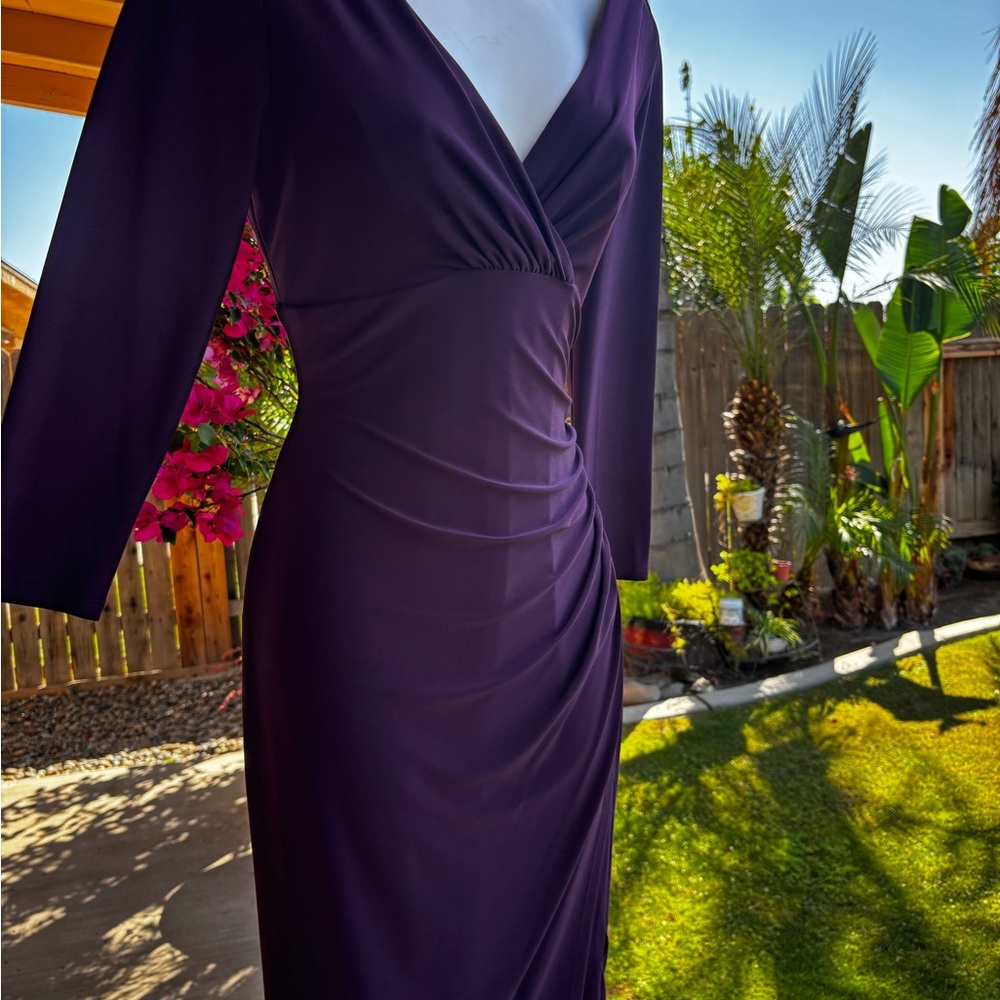 Ralph Lauren Purple Long Sleeve Sheath Dress